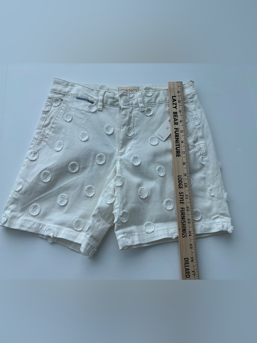 Anthropologie CHINO NWT Embroidered Relaxed Shorts White Size 24 - Picture 7 of 10